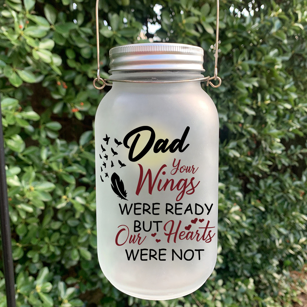 Memorial Jar Night Light "Your Wings Were Ready But Our Hearts Were Not" Memorial Bottle Solar Light-Jessemade AU