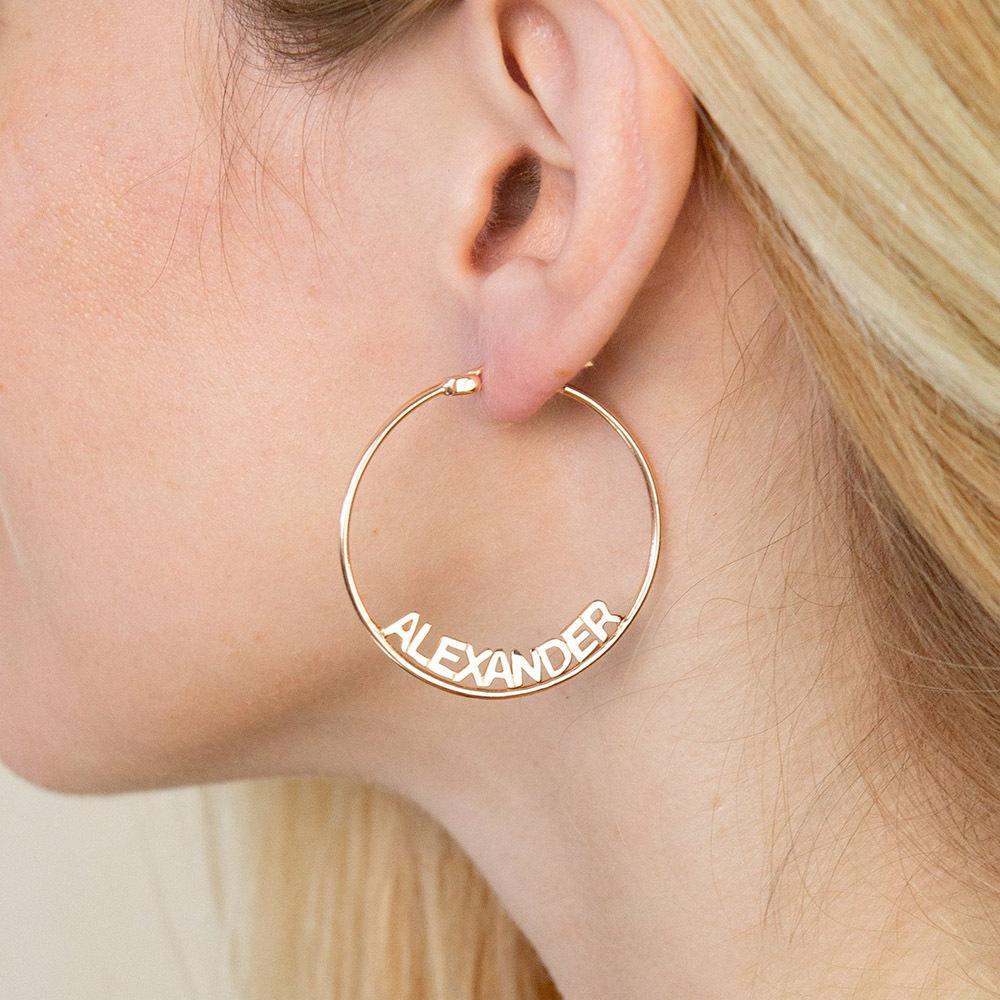 Personalised Name Hoop Earrings Circle Hoops Gifts for Her-Jessemade AU