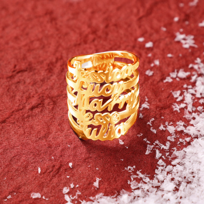 Personalised Name Ring Custom 4 Names Ring Gifts For Women-Jessemade AU