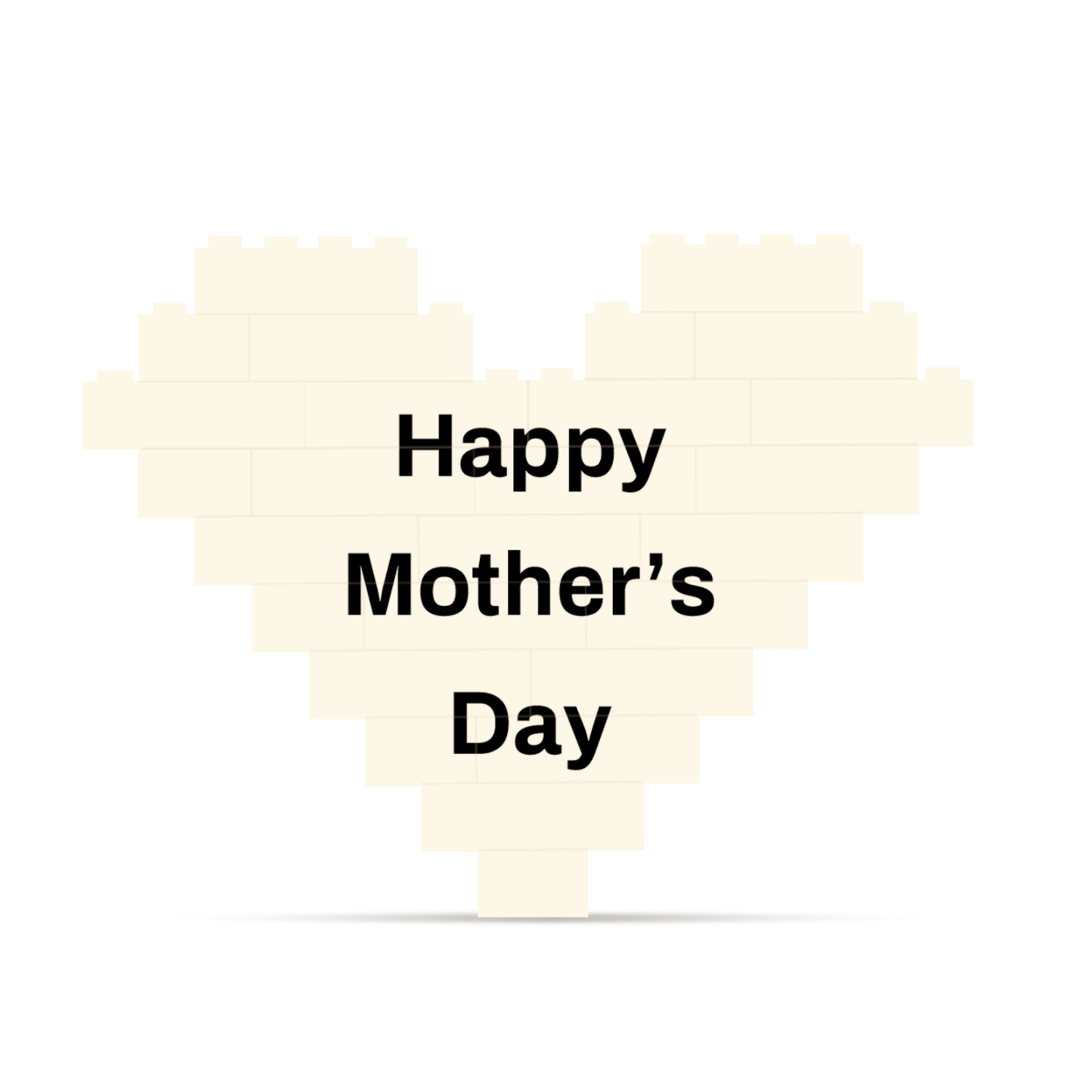 Happy Mother's Day Personalised Heart Shape Building Blocks Puzzle Photo Brick Square Shape Puzzle DIY Gift - Double Layers-Jessemade AU
