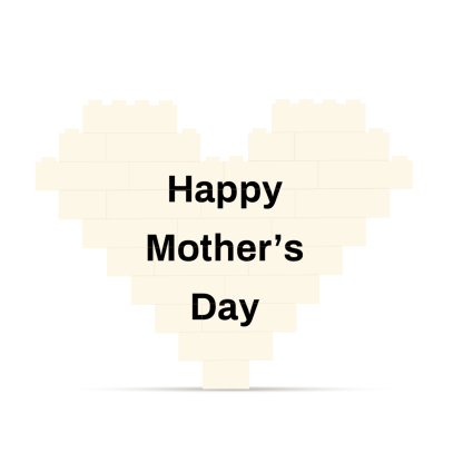 Happy Mother's Day Personalised Heart Shape Building Blocks Puzzle Photo Brick Square Shape Puzzle DIY Gift - Double Layers-Jessemade AU