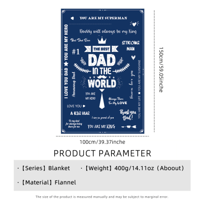 The Best Dad In The World Soft and Comfortable Flannel Fleece blanket Gift for My Father-Jessemade AU