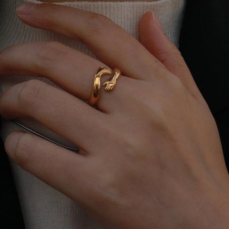 Valentine's Day Gift Hug Ring Couple Love Hugging Rings-Jessemade AU