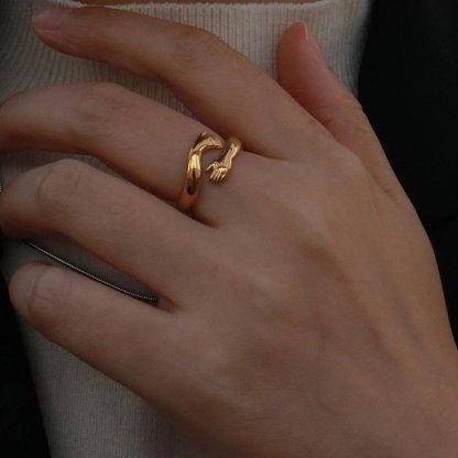Valentine's Day Gift Hug Ring Couple Love Hugging Rings-Jessemade AU