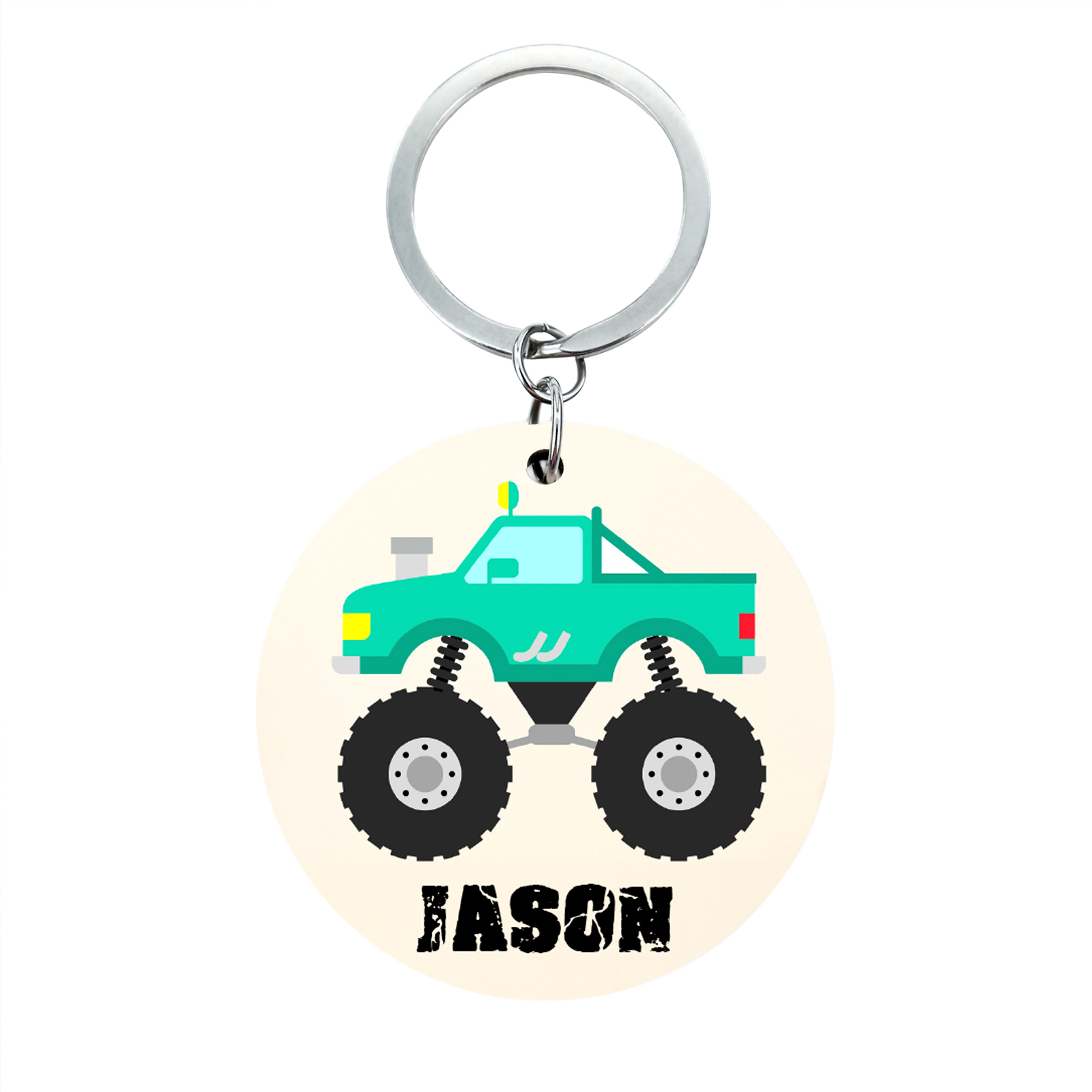 Customised 1 Name Keychain Green Truck Keychain Unique Back-to-School Gift for Kids-Jessemade AU