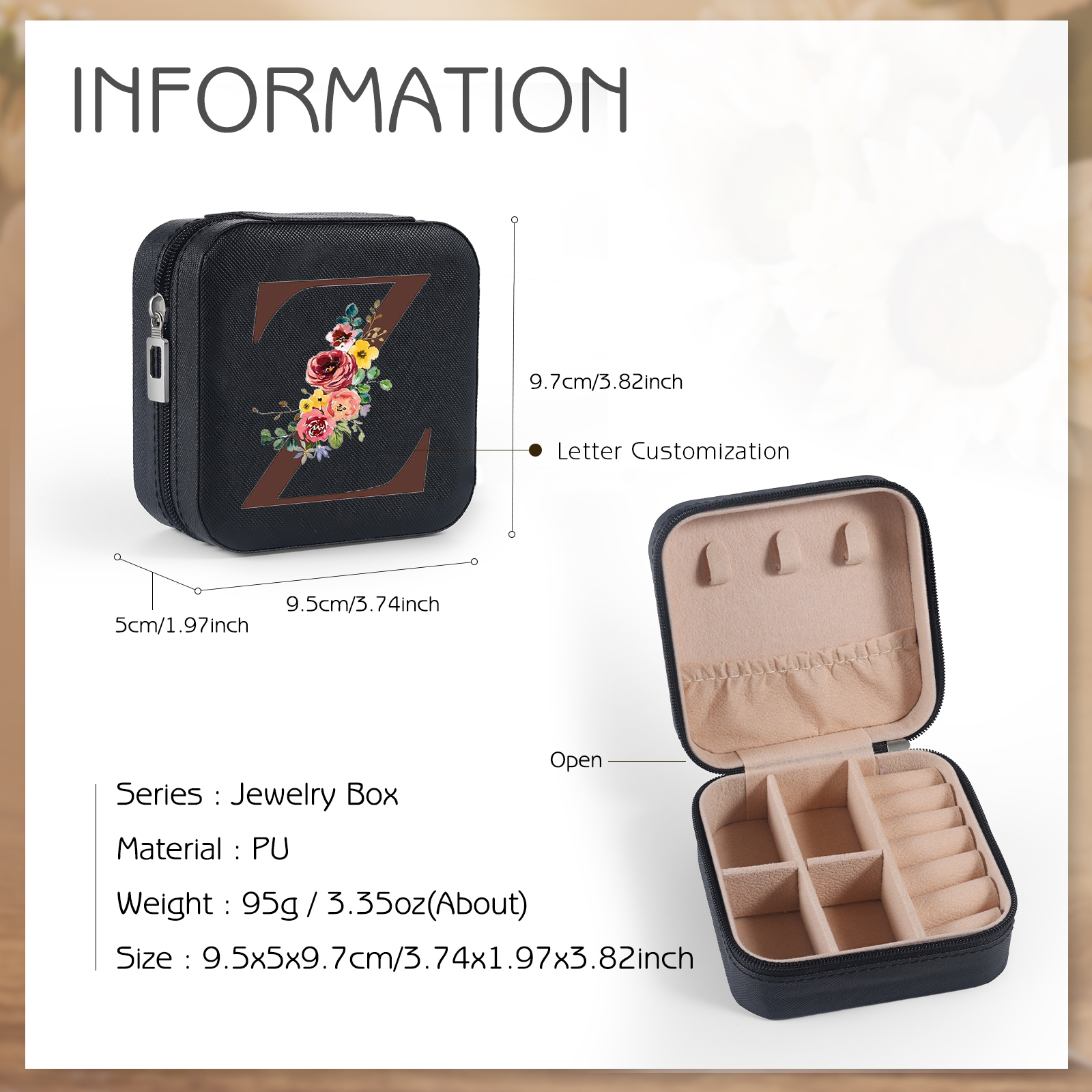 Custom Letter Jewelry Gift Box Personalised Travel Jewelry Box Gift for Women Girls-Jessemade AU