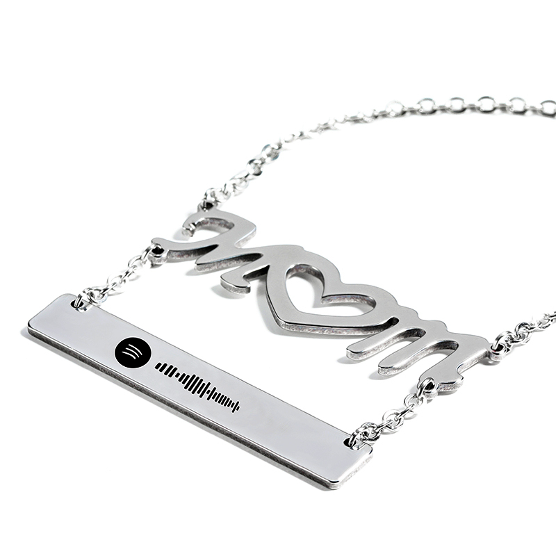 Personalised Bar Necklace Custom Spotify Code Bar Necklace For Mother-Jessemade AU