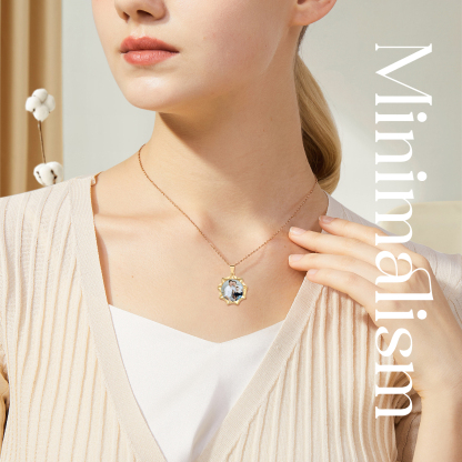 Personalised Photo Necklace Custom 1 Memorial Photo Polygon Necklace Gifts for Her-Jessemade AU