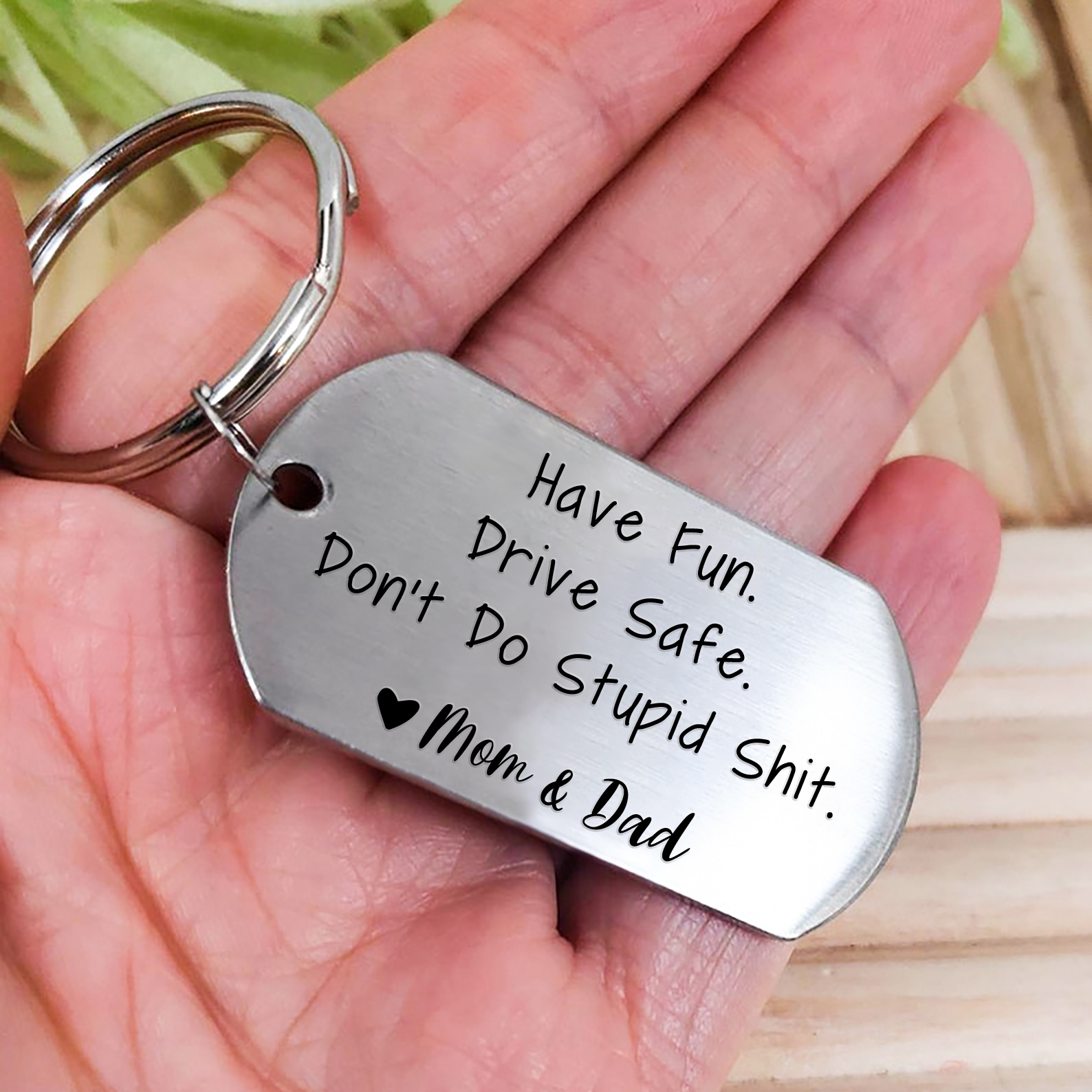 Drive Safe Don’t Do Stupid From Mom/Mum/Dad Funny Keychain for Kids-Jessemade AU