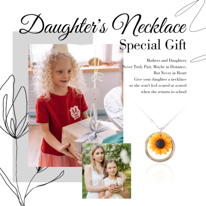 Sunflower Necklace Adjustable Best Friend Gift for Her-Jessemade AU