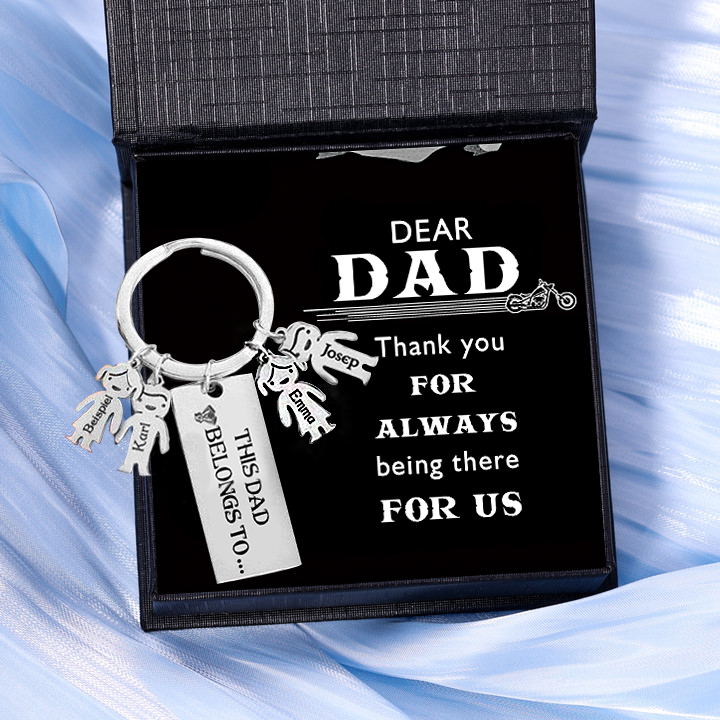 4 Names-Personalised 4 Children's Name Keychain-To My Dad-Gift Box Gift Card Set-Jessemade AU