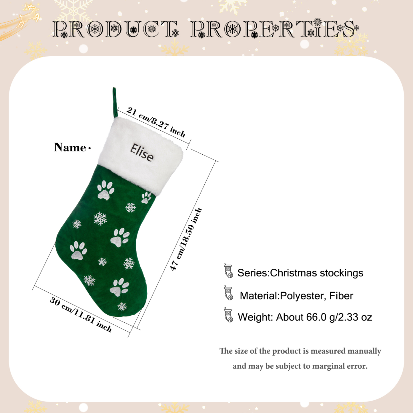 Custom 1 Name Christmas Stocking Ornament Christmas Gift Bags Personalised Gifts for Family Friends-Jessemade AU