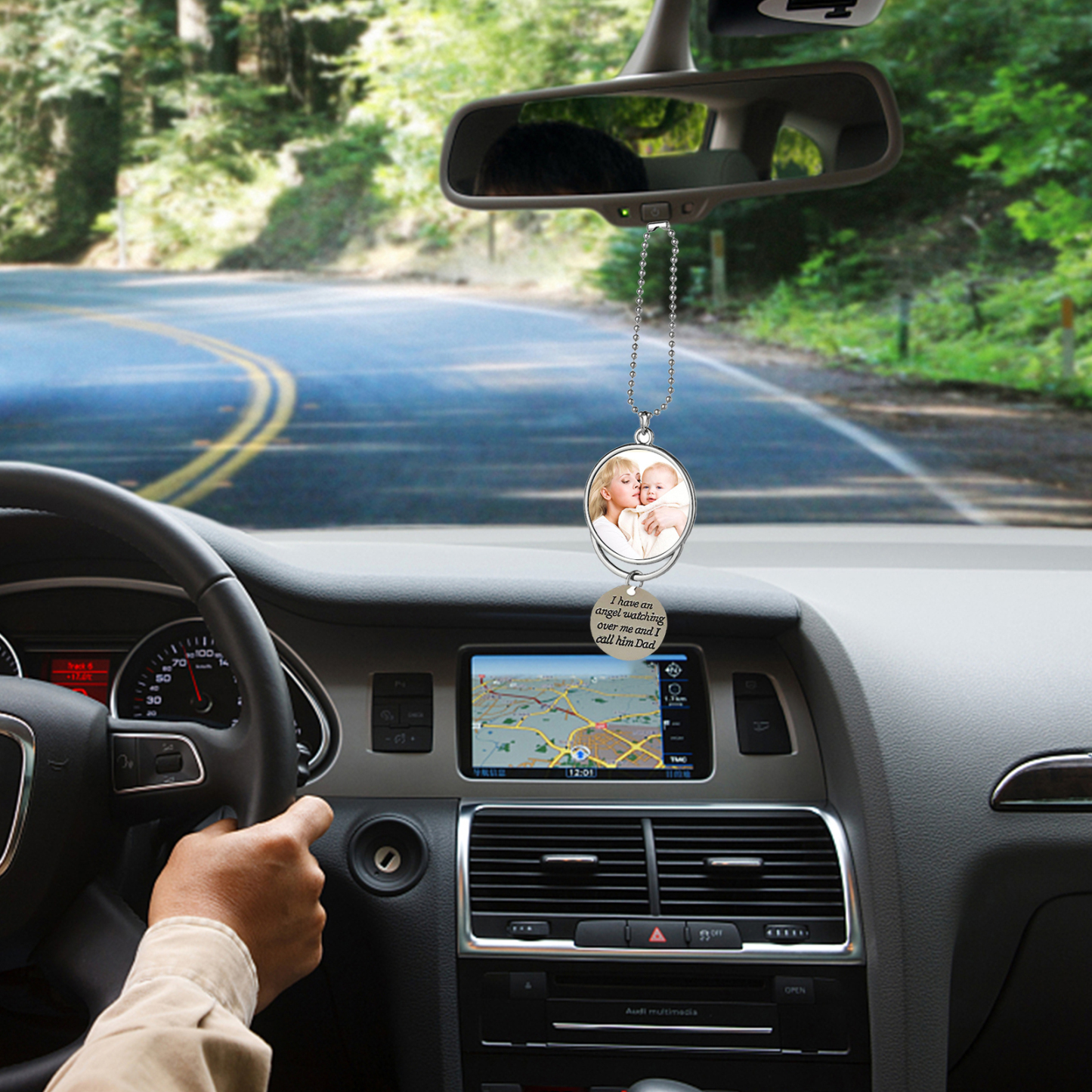 Personalised Photo Ornament I Have an Angel Watching Over Me Car Hanging Gifts-Jessemade AU