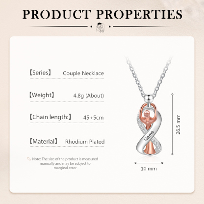 Personalised Infinity Necklace Couple Hug Necklace for Her-Jessemade AU