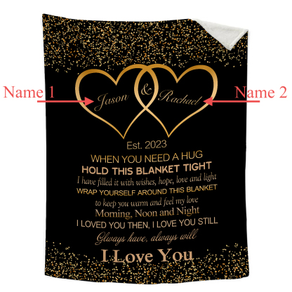 Personalised Couple Blanket Customised 2 Names Blanket Valentine's Day Anniversary Gift for Couples-Jessemade AU
