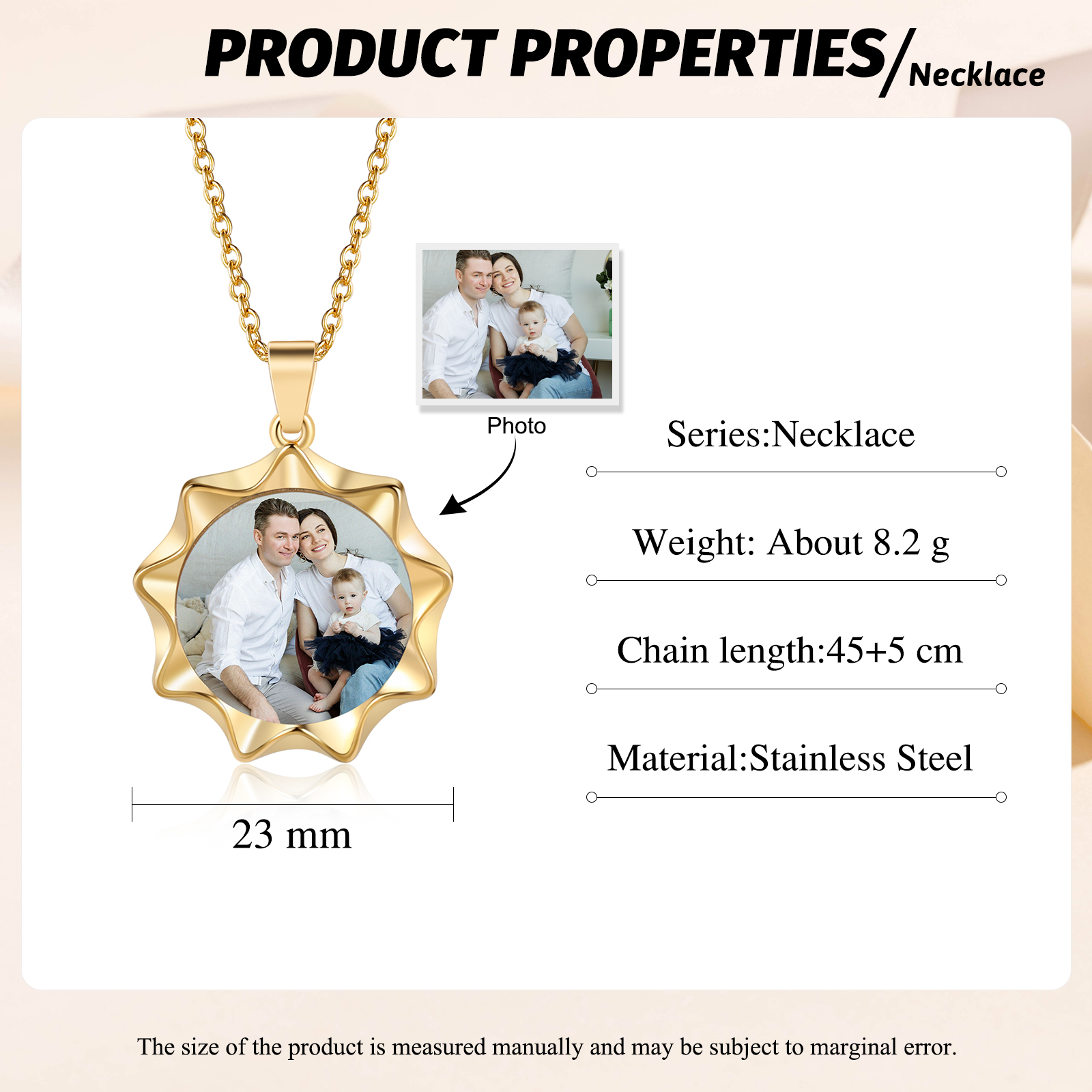 Personalised Photo Necklace Custom 1 Memorial Photo Polygon Necklace Gifts for Her-Jessemade AU