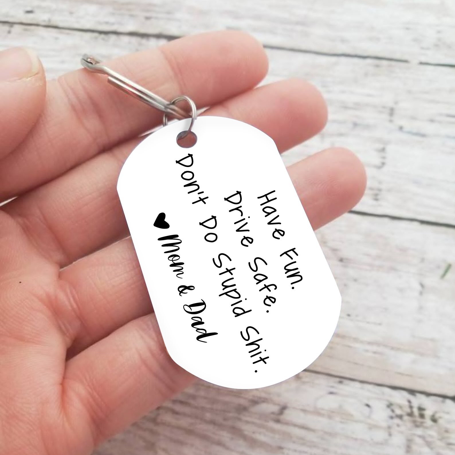 Drive Safe Don’t Do Stupid From Mom/Mum/Dad Funny Keychain for Kids-Jessemade AU