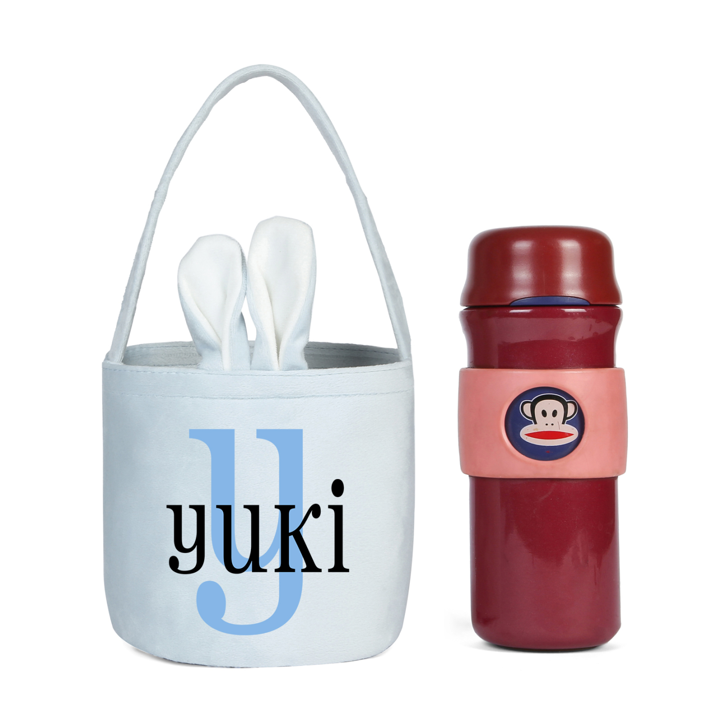 Personalised Bunny Tote Bag Custom Name & Letter Bunny Basket Bucket Bag Easter Gifts-Jessemade AU