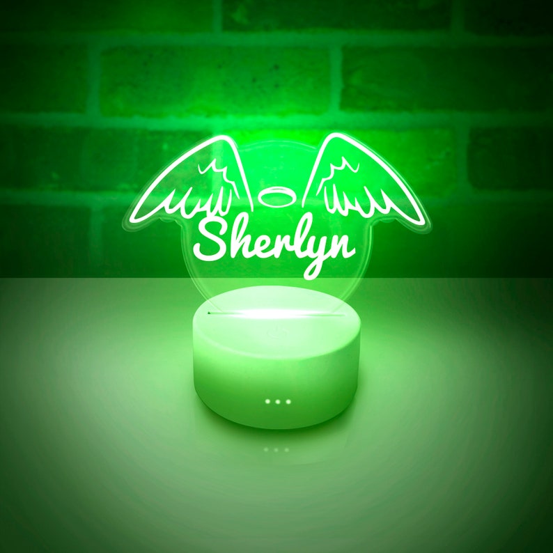 Personalised 7 Colours Changing Night Light Custom Name Wings LED Lamp Gifts For Kids-Jessemade AU