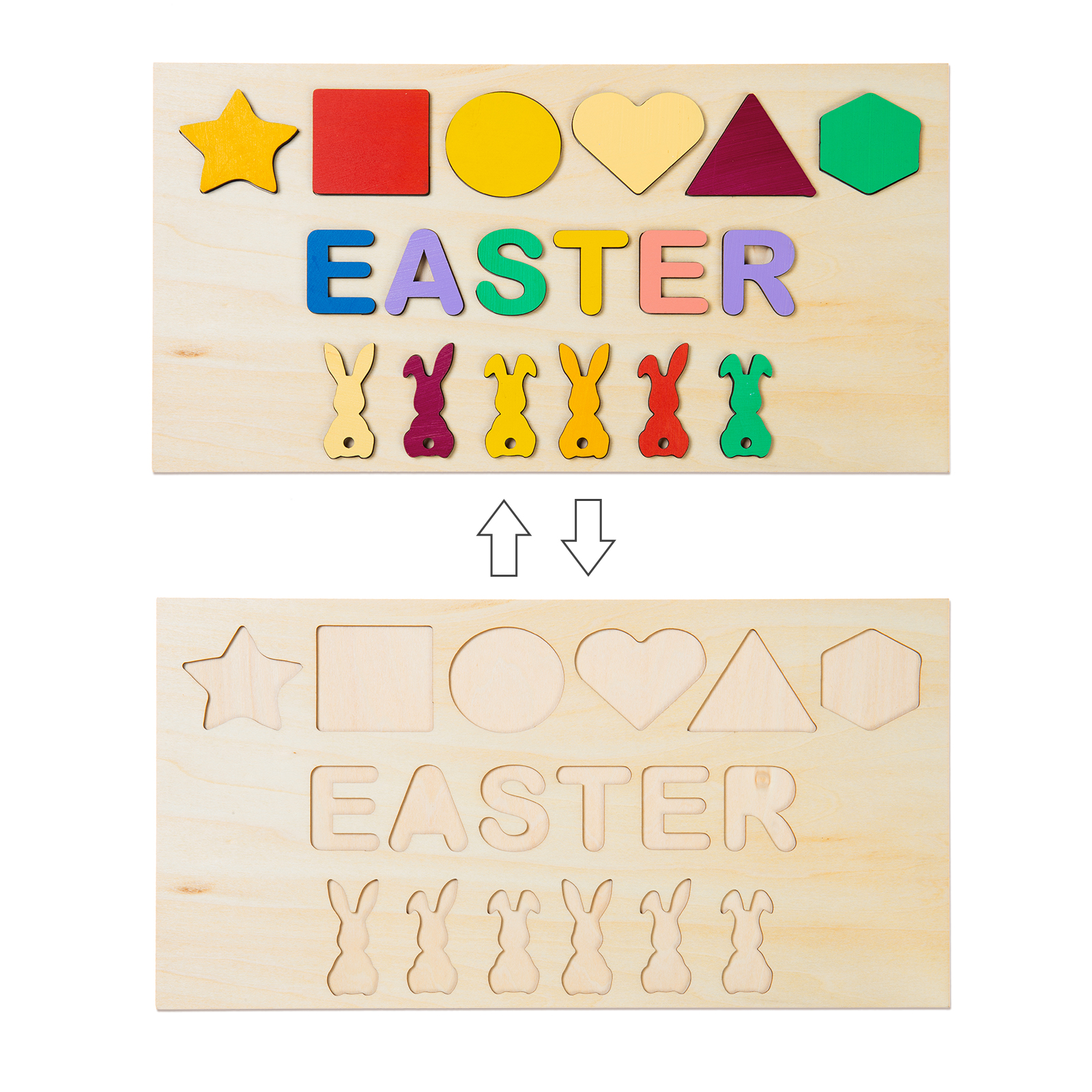 Jessemade Personalised Bunny Name Wooden Puzzles Easter Gift for Toddlers-Jessemade AU