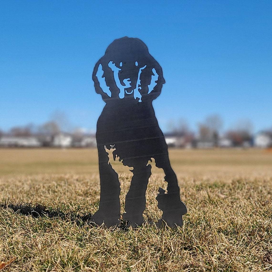Poodle Metal Dog Silhouette Garden Yard Decoration-Jessemade AU