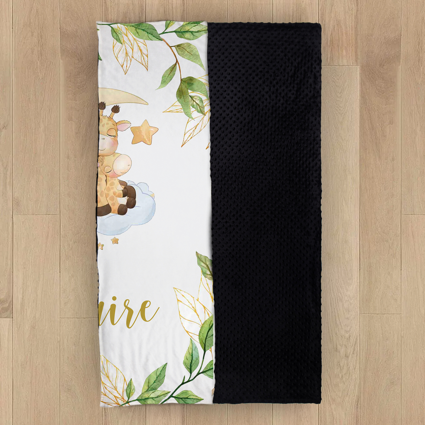 Personalised Giraffe Blanket Custom Name Cute Cartoon Blanket-Jessemade AU