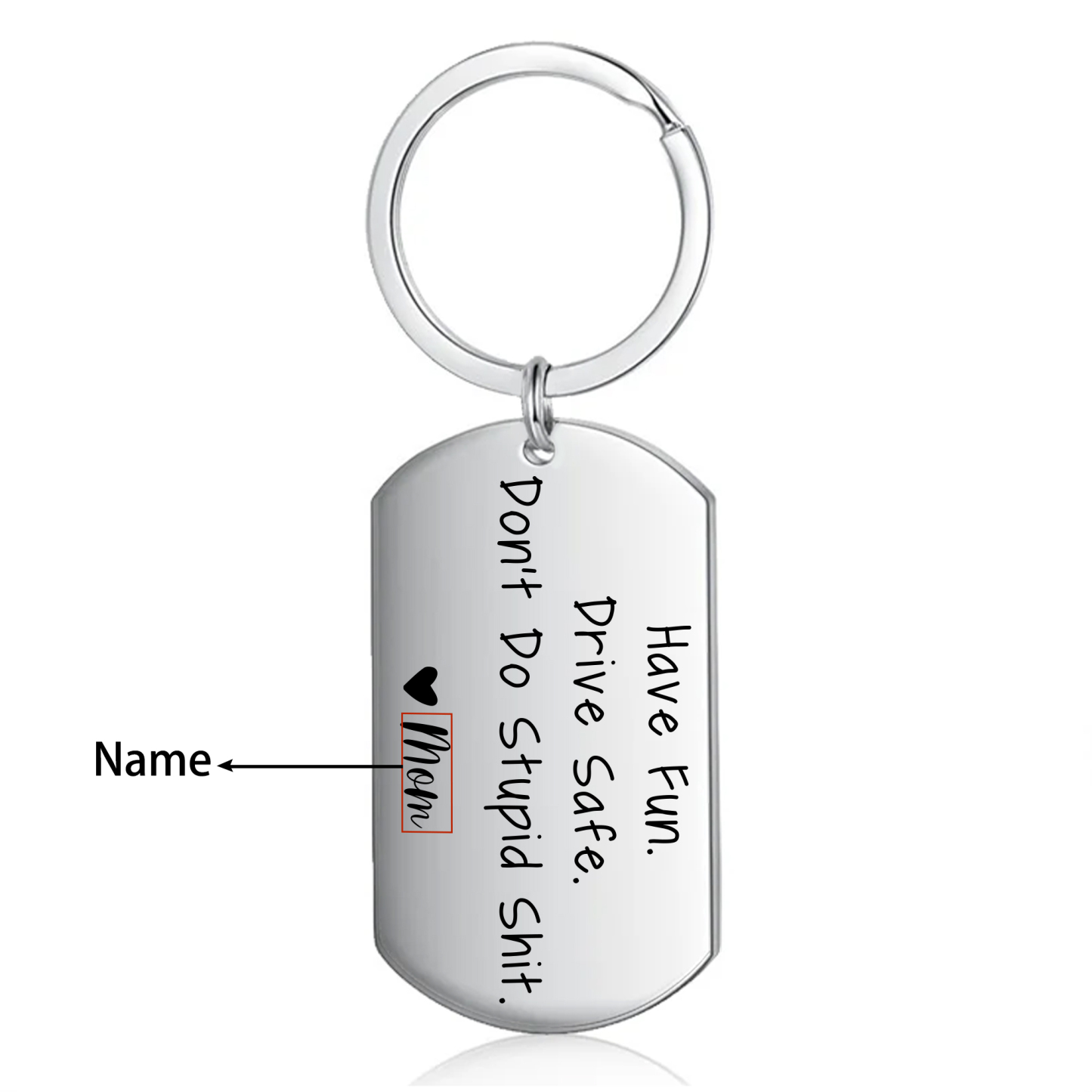 Don't Do Stupid Funny Keychain Custom Name Keyring Have Fun Drive Safe Keychain Gift for Kids-Jessemade AU