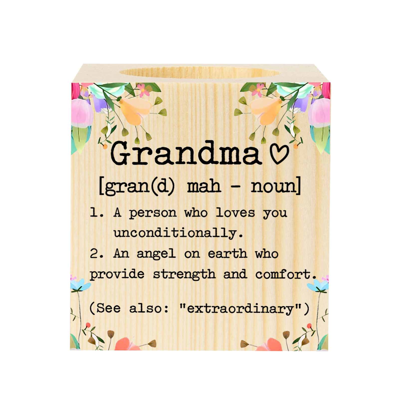 To My Grandmother Candle Holder Wooden Candlestick Special Gift-Jessemade AU