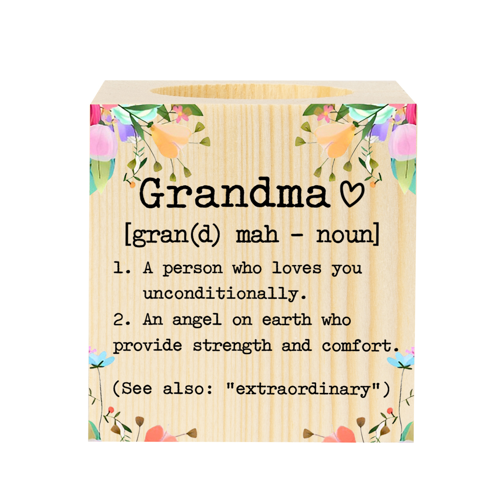 To My Grandmother Candle Holder Wooden Candlestick Special Gift-Jessemade AU