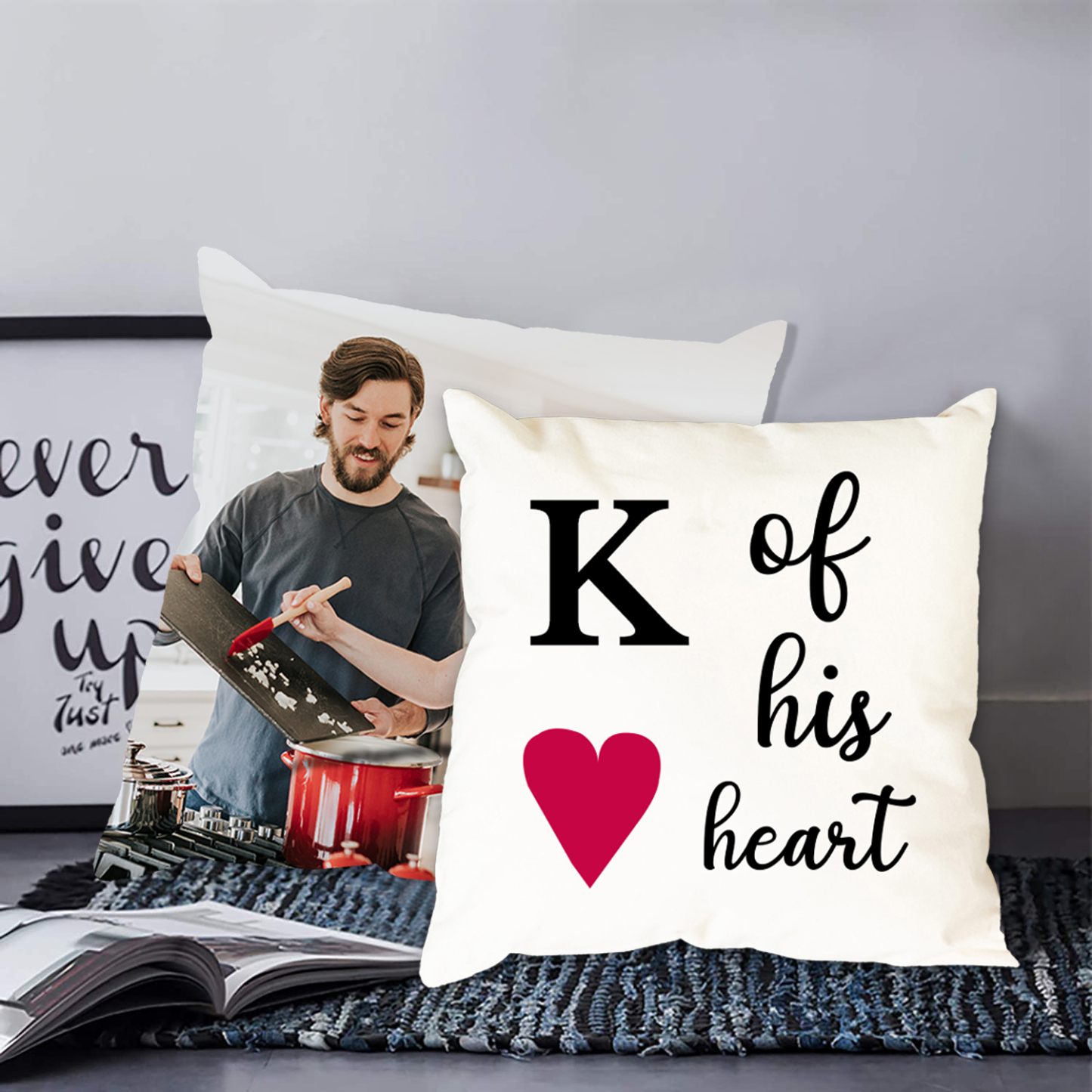 2 pcs Personalised Couple Pillow Case Engrave Photo Pillow Cover Sweet Gift For Her Him-Jessemade AU