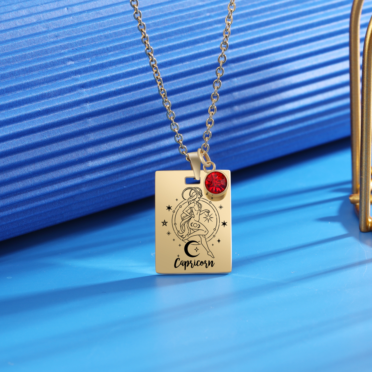 Personalised Name Necklace With Birthstone Custom Constellations Necklace For Women Engraved Tarot Cards Hip-hop Style Necklace-Jessemade AU