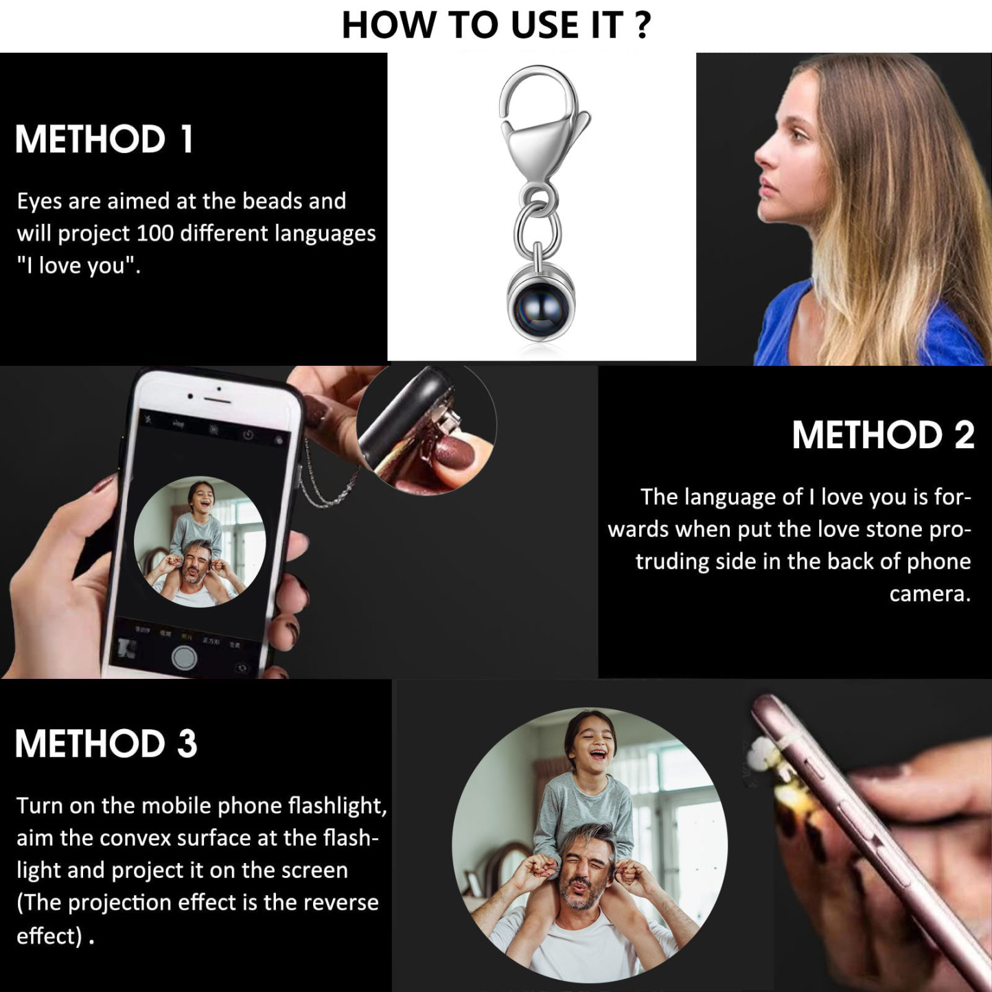 Personalised Projection Keychain Custom Photo Keyring Gift For Family/Friend/Couple-Jessemade AU