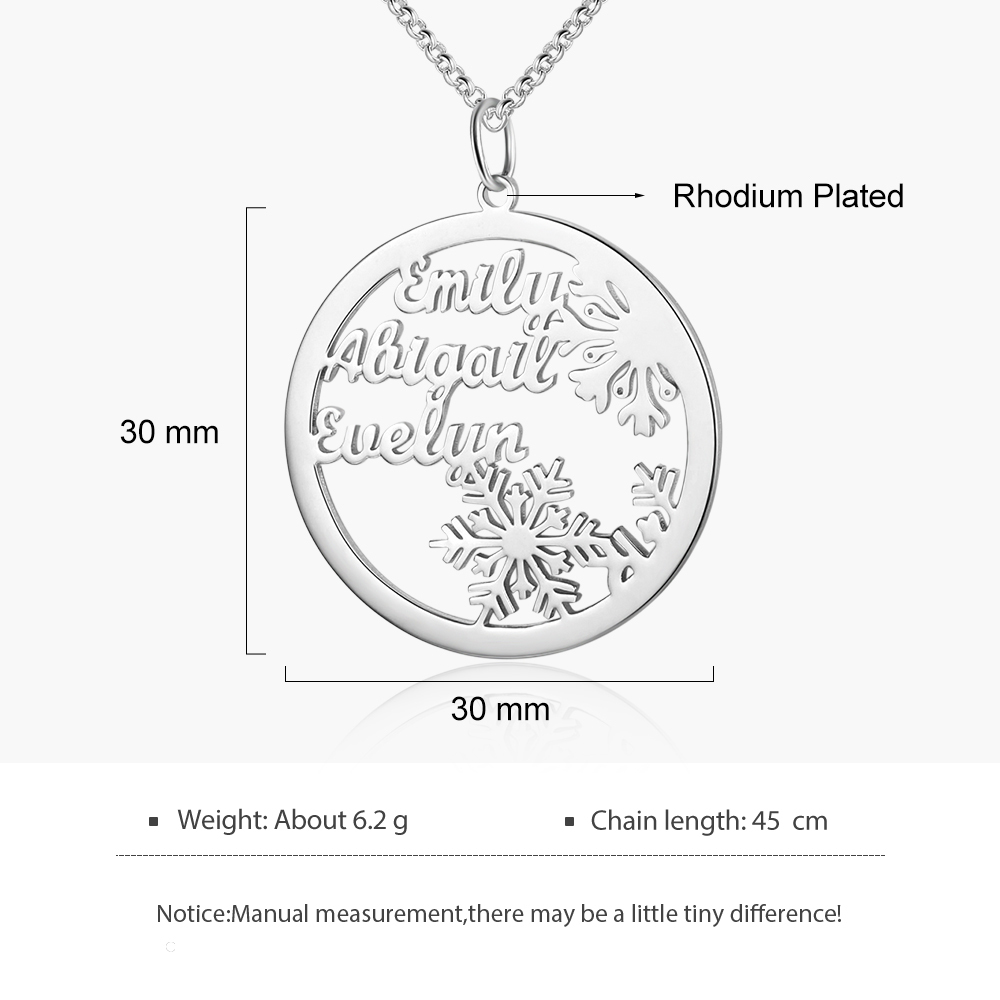 Personalised Name Necklace Christmas Snowflake Jewelry Gift For Her-Jessemade AU