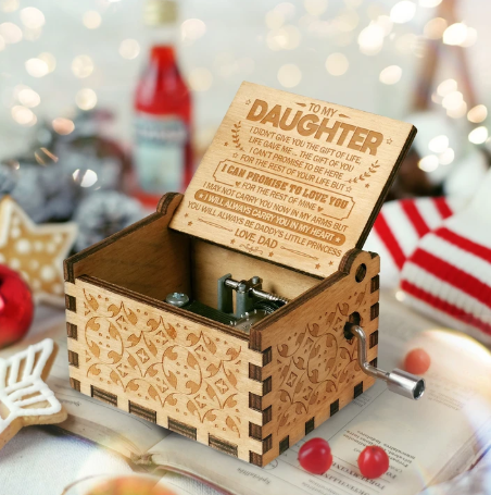 To My Daughter-Exquisite Wooden Music Box From Dad To Daughter-Jessemade AU