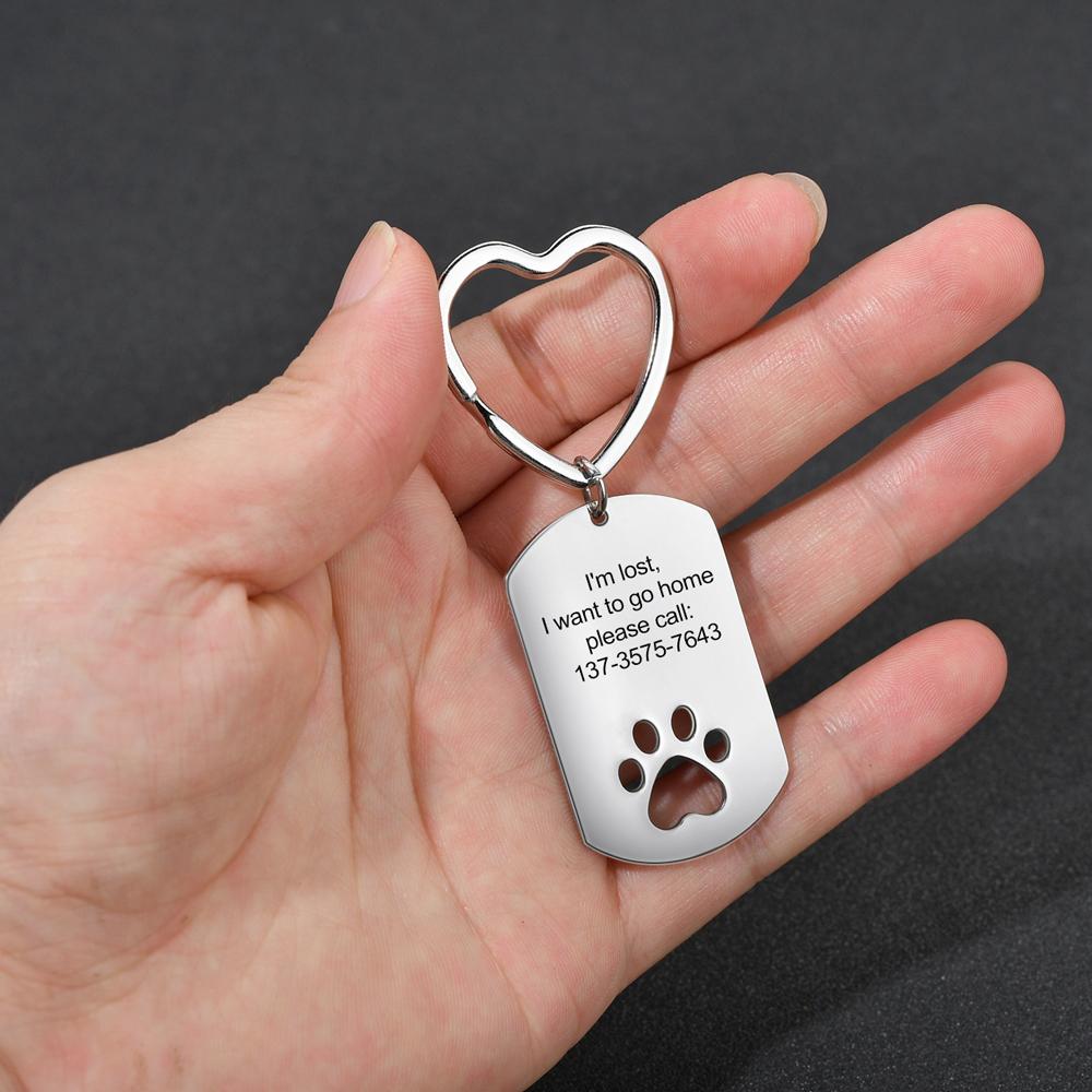 Personalised Keychain Engraved Photo Keychain Dog Tag Gifts For Pet-Jessemade AU