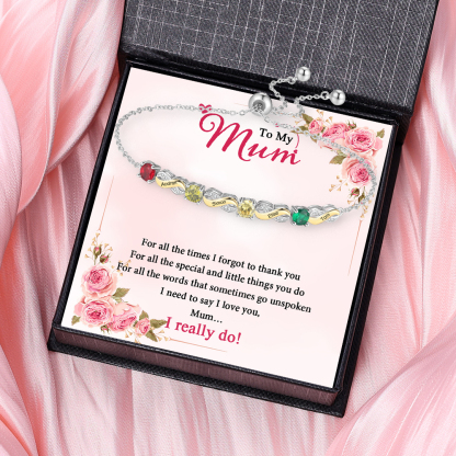 4 Names - Personalised Infinity Bracelet Custom Names & Birthstones Family Bracelet Gifts For Mother-Jessemade AU