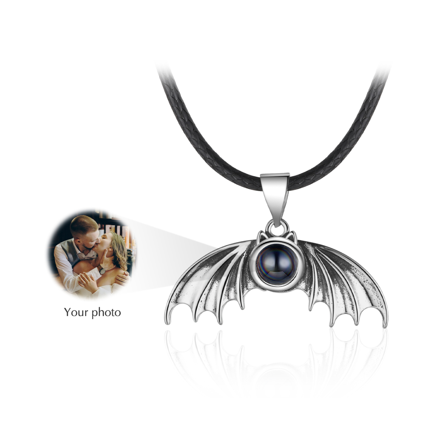 Personalised Wing Pendant Couple Necklace Set Custom Photo Projection Necklace Romantic Gifts For Him/Her-Jessemade AU