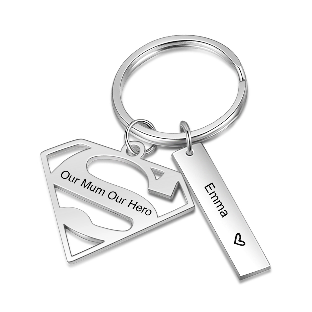 Custom Supermun Sign Keychain Engrave 1 Name For Mum-Jessemade AU