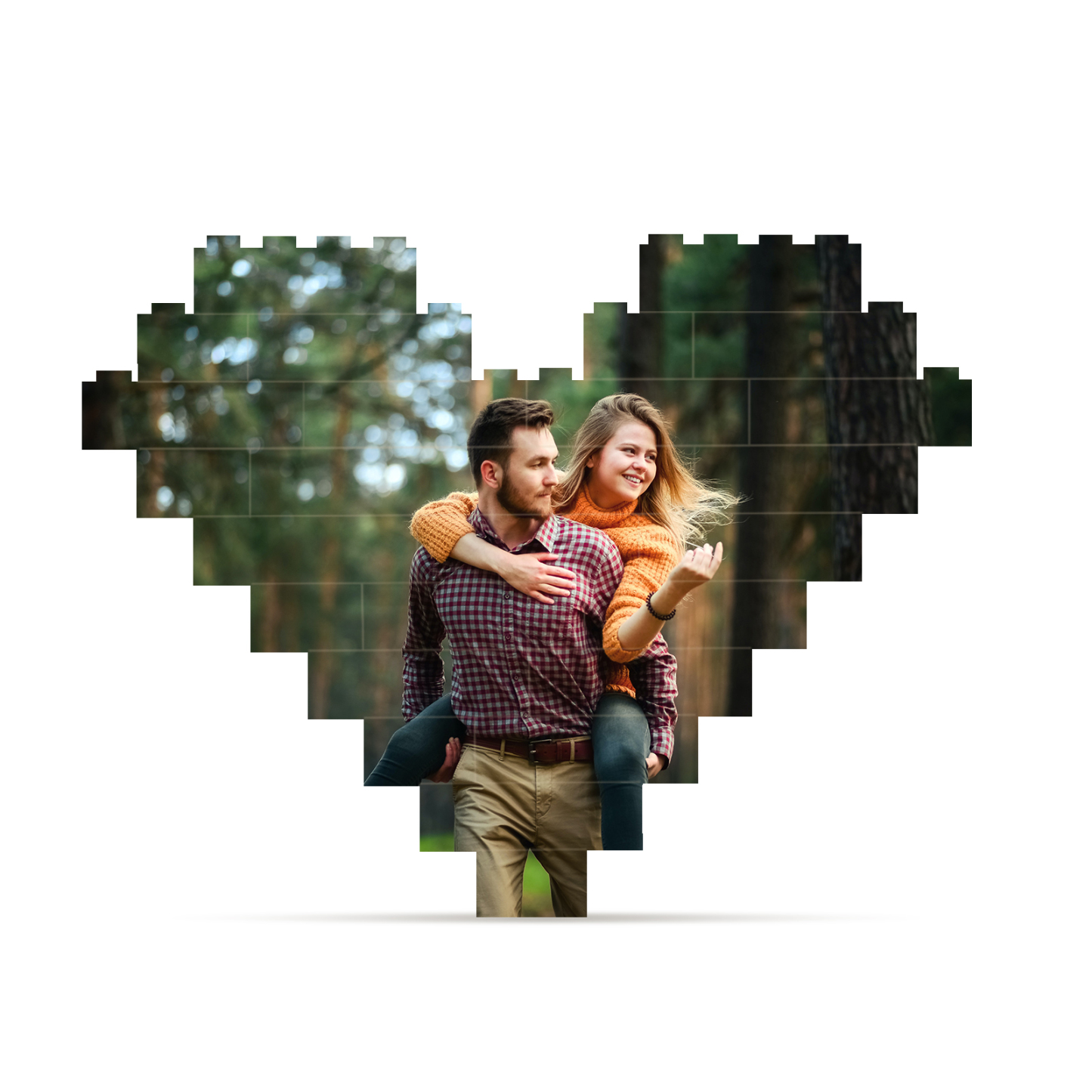 Personalised Spotify Code Heart Shape Building Blocks Puzzle Photo Brick Square Shape Puzzle DIY Gift - Double Layers-Jessemade AU