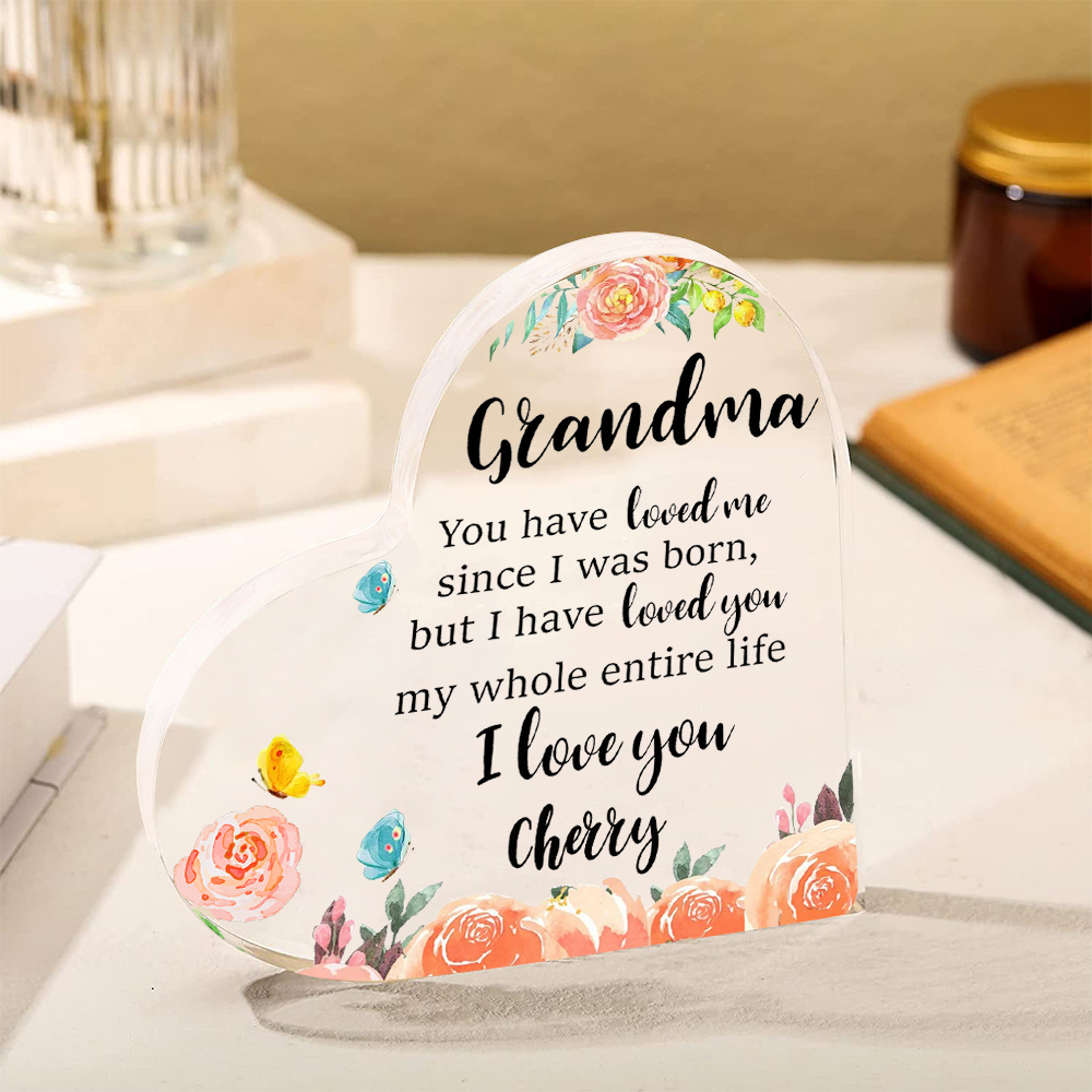 Personalised Acrylic Heart Keepsake with Name Heart Ornament Special Gift for Grandma-Jessemade AU