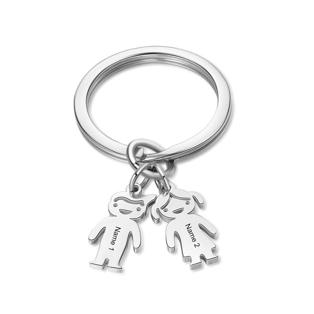 Personalised Kids Charm Keychain Custom 2 Names Key Chain Gifts For Mother-Jessemade AU