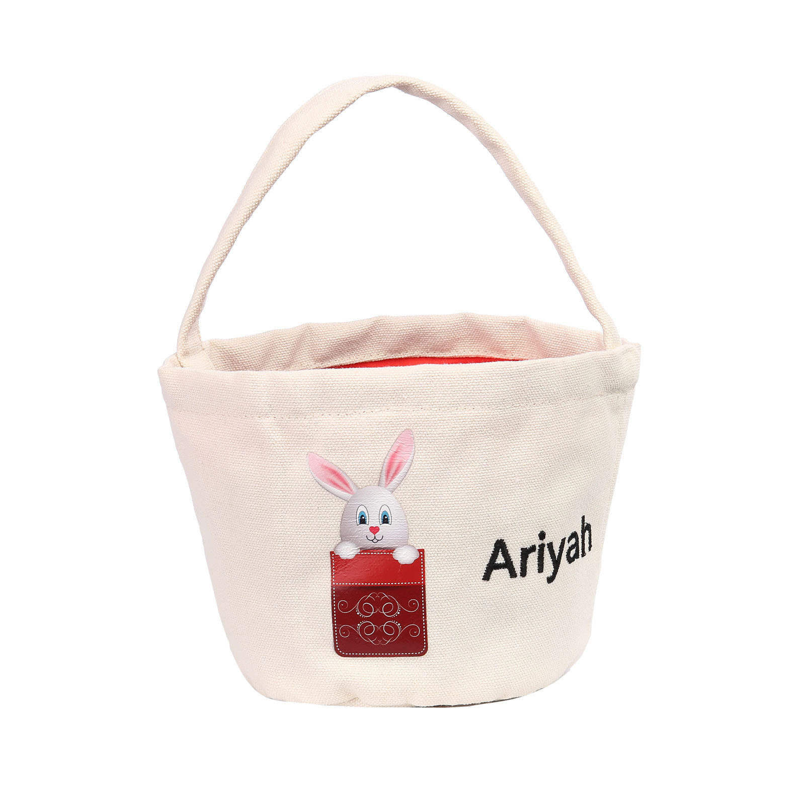 Personalised Bunny Tote Bag Custom Name Bunny Basket Bucket Bag Easter Gift for Him/Her-Jessemade AU