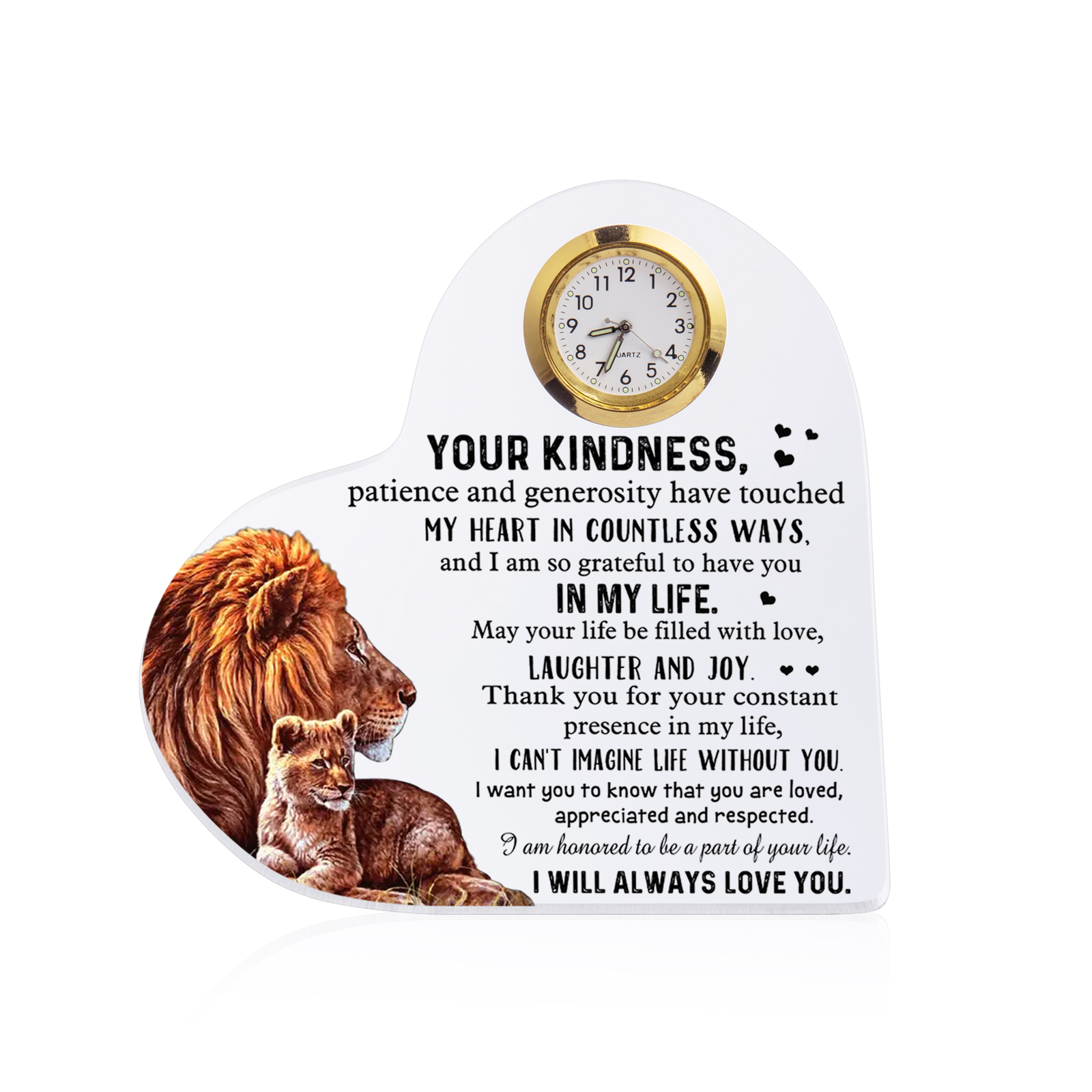 Acrylic Heart Clock Keepsake Heart Sign - I am honored to be a part of your life-Jessemade AU