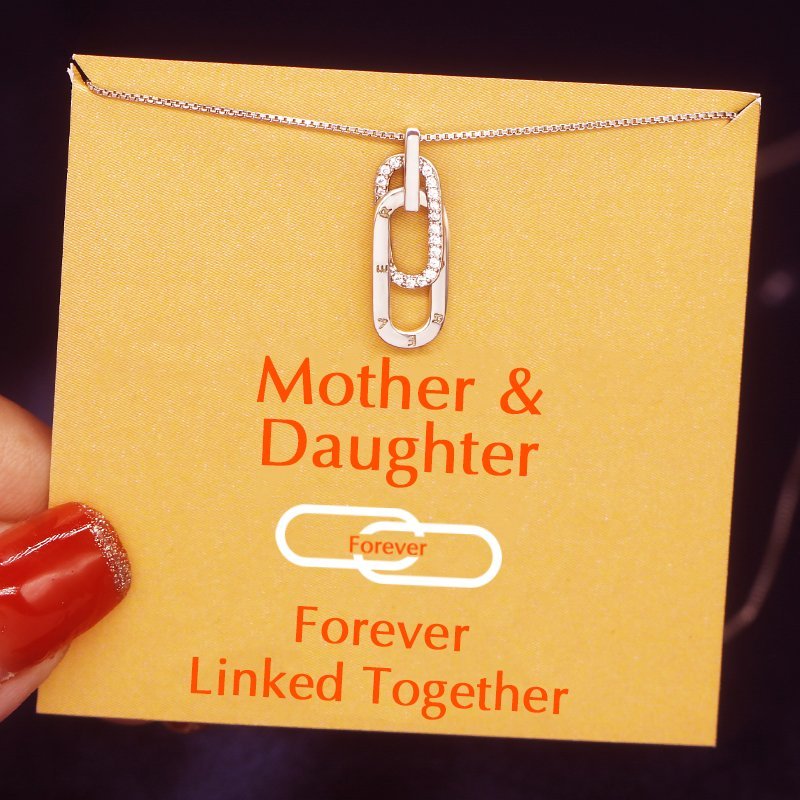 Mother & Daughter Forever Linked Together Necklace in Silver-Jessemade AU