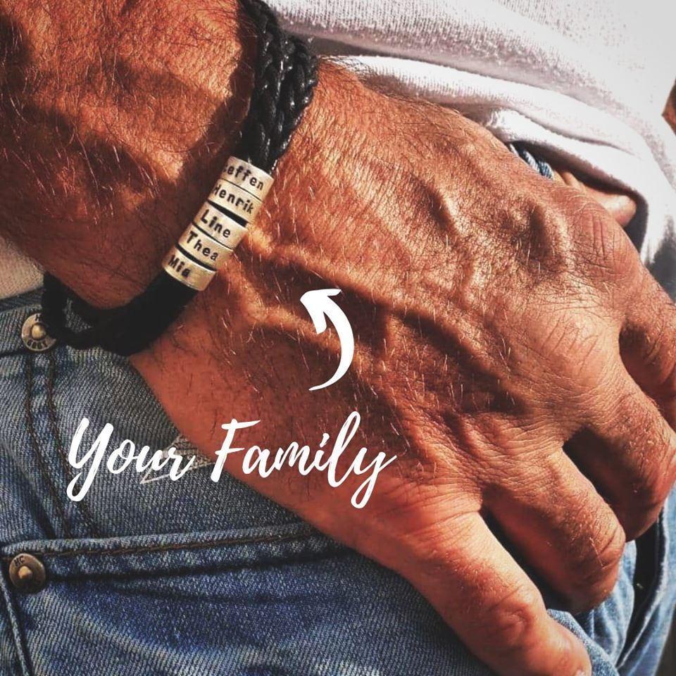 Braided Leather Personalised Name 5 Beads Men's Bracelets Best Gifts For Him Best Gift For Dad-Jessemade AU