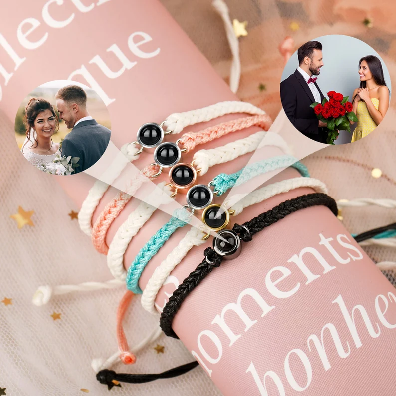 Personalised Projection Bracelet Love Style Photo Bracelet Rope Bracelet Gifts for Couple-Jessemade AU