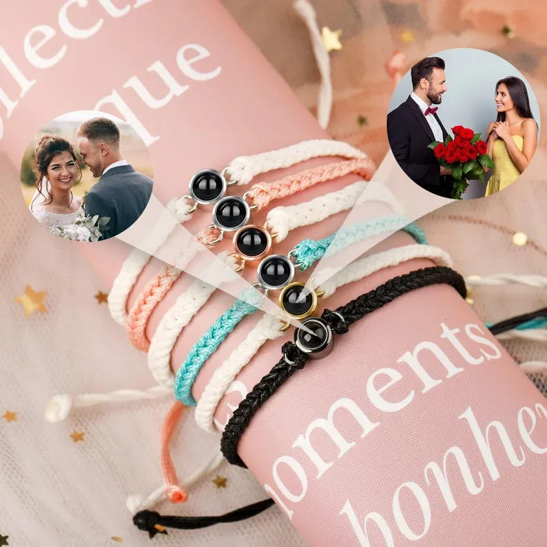 Personalised Projection Bracelet Love Style Photo Bracelet Rope Bracelet Gifts for Couple-Jessemade AU