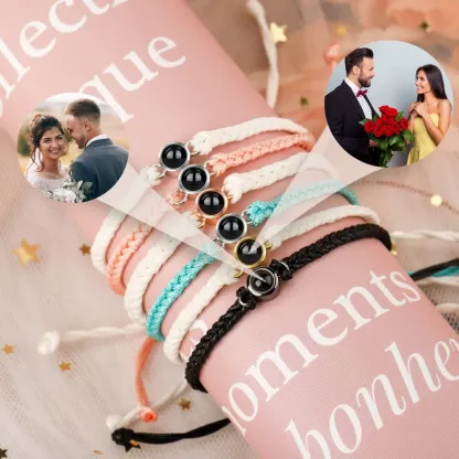 Personalised Projection Bracelet Love Style Photo Bracelet Rope Bracelet Gifts for Couple-Jessemade AU