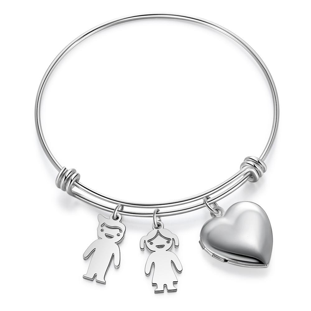 Personalised Heart Photo Locket Bracelet Custom Photo Bracelet Gifts For Mother-Jessemade AU