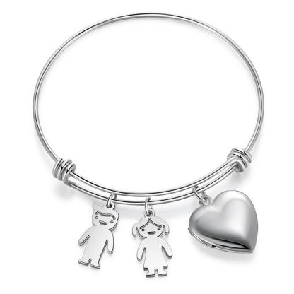 Personalised Heart Photo Locket Bracelet Custom Photo Bracelet Gifts For Mother-Jessemade AU